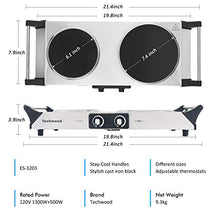 Load image into Gallery viewer, Hot Plate Portable Electric Stove 1500W Countertop Single Burner with Adjustable Temperature &amp; Stay Cool Handles
