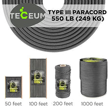 Load image into Gallery viewer, TECEUM Paracord Type III 550 Army Green – 100 ft – 4mm – Tactical Rope MIL-SPEC
