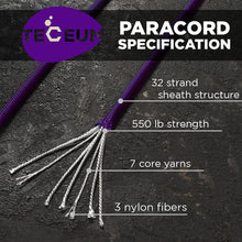 Load image into Gallery viewer, TECEUM Paracord Type III 550 Army Green – 100 ft – 4mm – Tactical Rope MIL-SPEC

