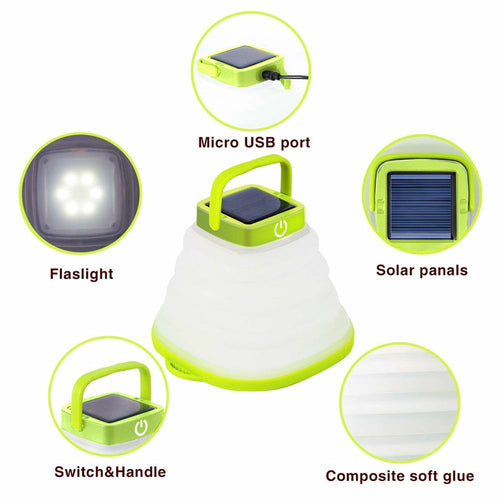 Collapsible Camping Light IP68 Waterproof Solar Foldable