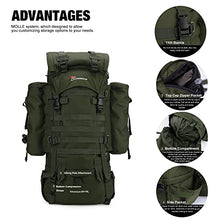 Load image into Gallery viewer, Military Style 65+10L Internal Frame Backpack with Rain Cover
