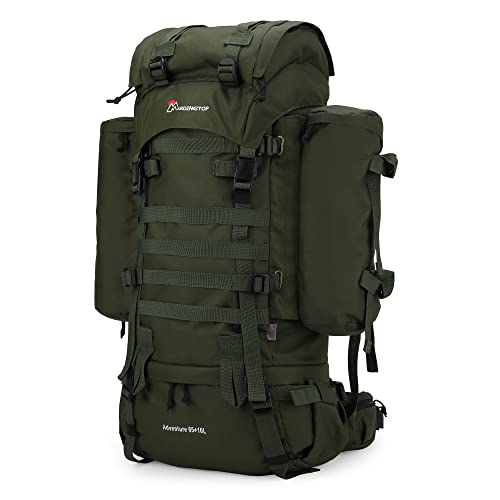 Military Style 65+10L Internal Frame Backpack with Rain Cover