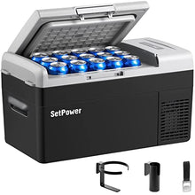 Load image into Gallery viewer, Setpower FC15 Portable Refrigerator Electric Cooler With AC Adapter,15L/15.8QT 12 Volt Car Refrigerator,

