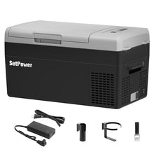Load image into Gallery viewer, Setpower FC15 Portable Refrigerator Electric Cooler With AC Adapter,15L/15.8QT 12 Volt Car Refrigerator,

