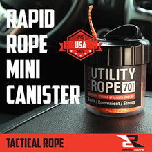 Load image into Gallery viewer, Rapid Rope Canister 120ft Tan Flat Tactical Paracord.
