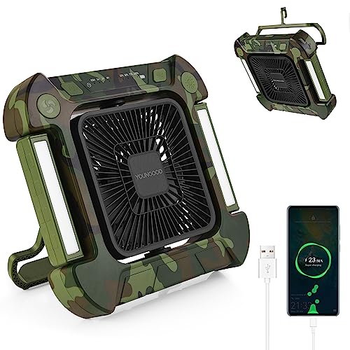 Camping Rechargeable Fan With Light