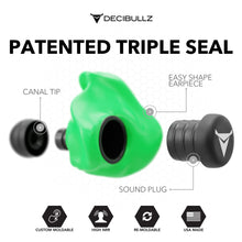 Load image into Gallery viewer, Decibullz - Custom Molded Earplugs, 31dB Highest NRR, Comfortable Hearing Protection
