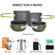 Load image into Gallery viewer, Odoland 16pcs Camping Cookware Mess Kit
