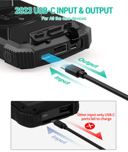 Load image into Gallery viewer, Solar Charger Power Bank, 10,000mAh Portable Wireless Charger with USB C Input/Output
