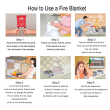 Load image into Gallery viewer, Emergency Fire Blanket for Home - 3.3ft x 3.3ft 4-Pack Fire Suppression Flame Retardant Survival Safety Cover
