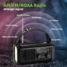Load image into Gallery viewer, 10000mAh Crank Radio, Emergency Radio, Solar Radio, NOAA/AM/FM Weather Radio, USB Type-C Charging,

