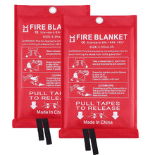 Load image into Gallery viewer, Emergency Fire Blanket for Home - 3.3ft x 3.3ft 4-Pack Fire Suppression Flame Retardant Survival Safety Cover
