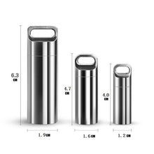 Load image into Gallery viewer, Portable Mini Stainless Steel Sealed Capsule Waterproof Pill Box
