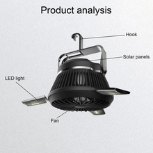 Load image into Gallery viewer, Foldable Fan Portable LED Solar Camping Lantern with Hook
