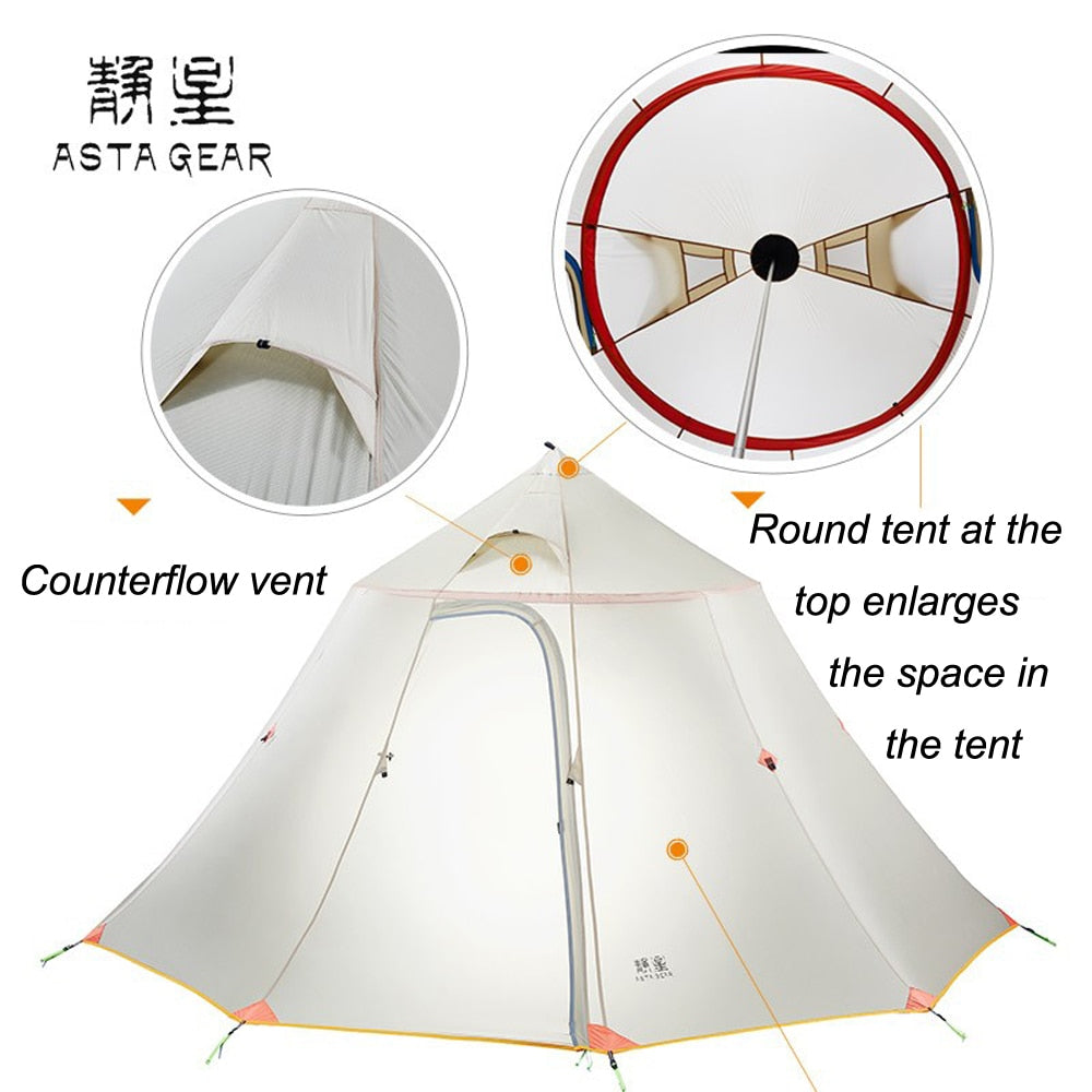6 Person Pyramid Style Tent without Trekking Pole