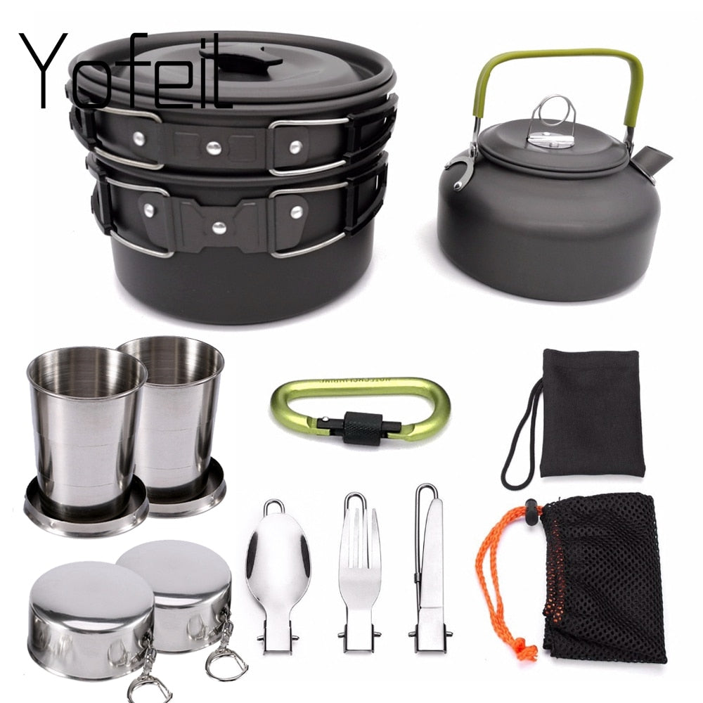 1 Set Outdoor Pots Pans Camping Cookware