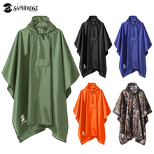 Load image into Gallery viewer, 3 in 1 Hooded Rain Poncho for Men &amp; Women Adults
