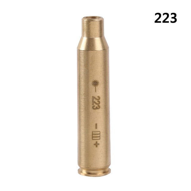 Red Dot Laser Brass Boresighter CAL .223/5.56/9mm/308/7.62/.45/30-06 Cartridge Boresight