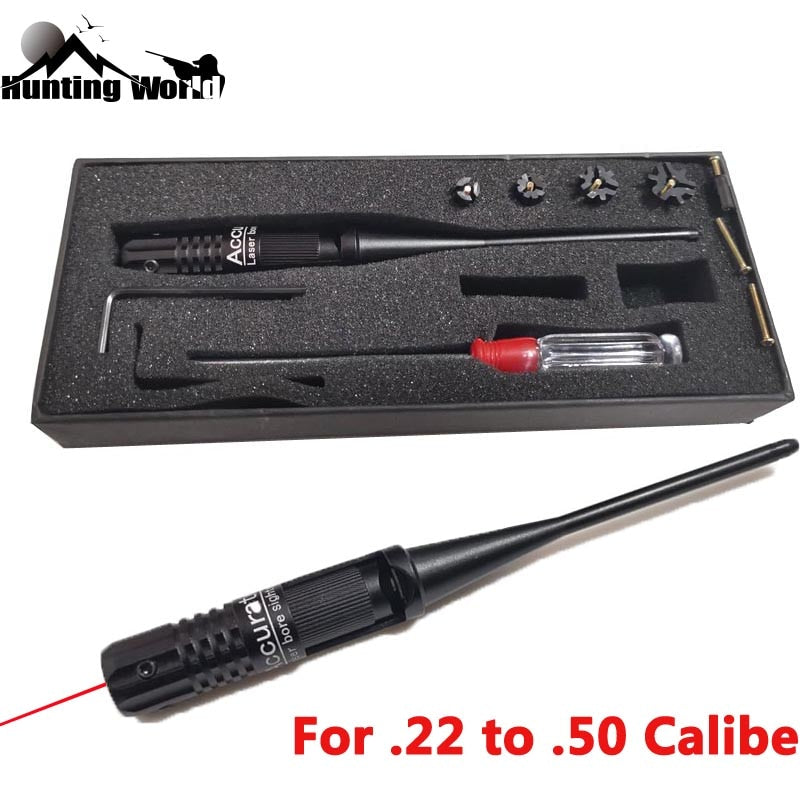 Adjustable Red Dot Laser Boresighter w/ Five Adapter for .22 to .50 Caliber Rifles